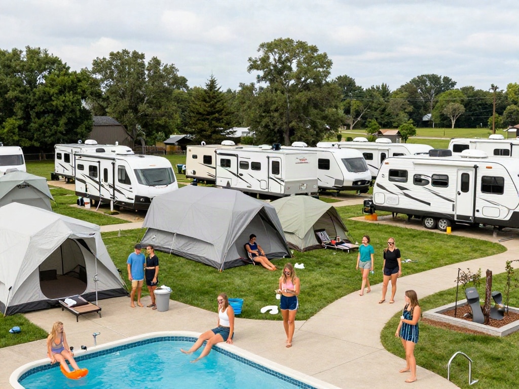 Campingplatz oder Stellplatz