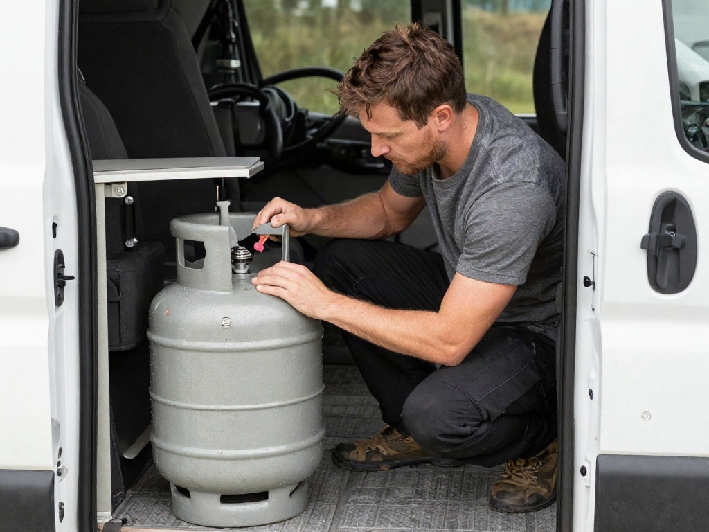 Gasflasche Wohnmobil während Fahrt