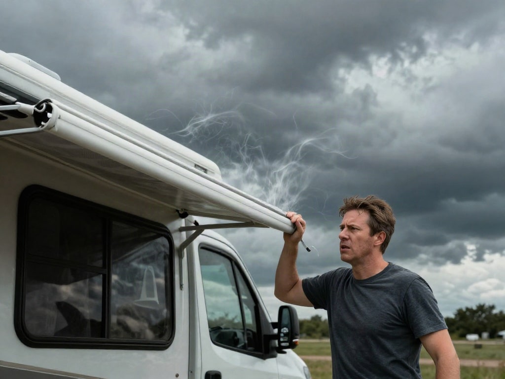 Wohnmobil Markise bei Wind