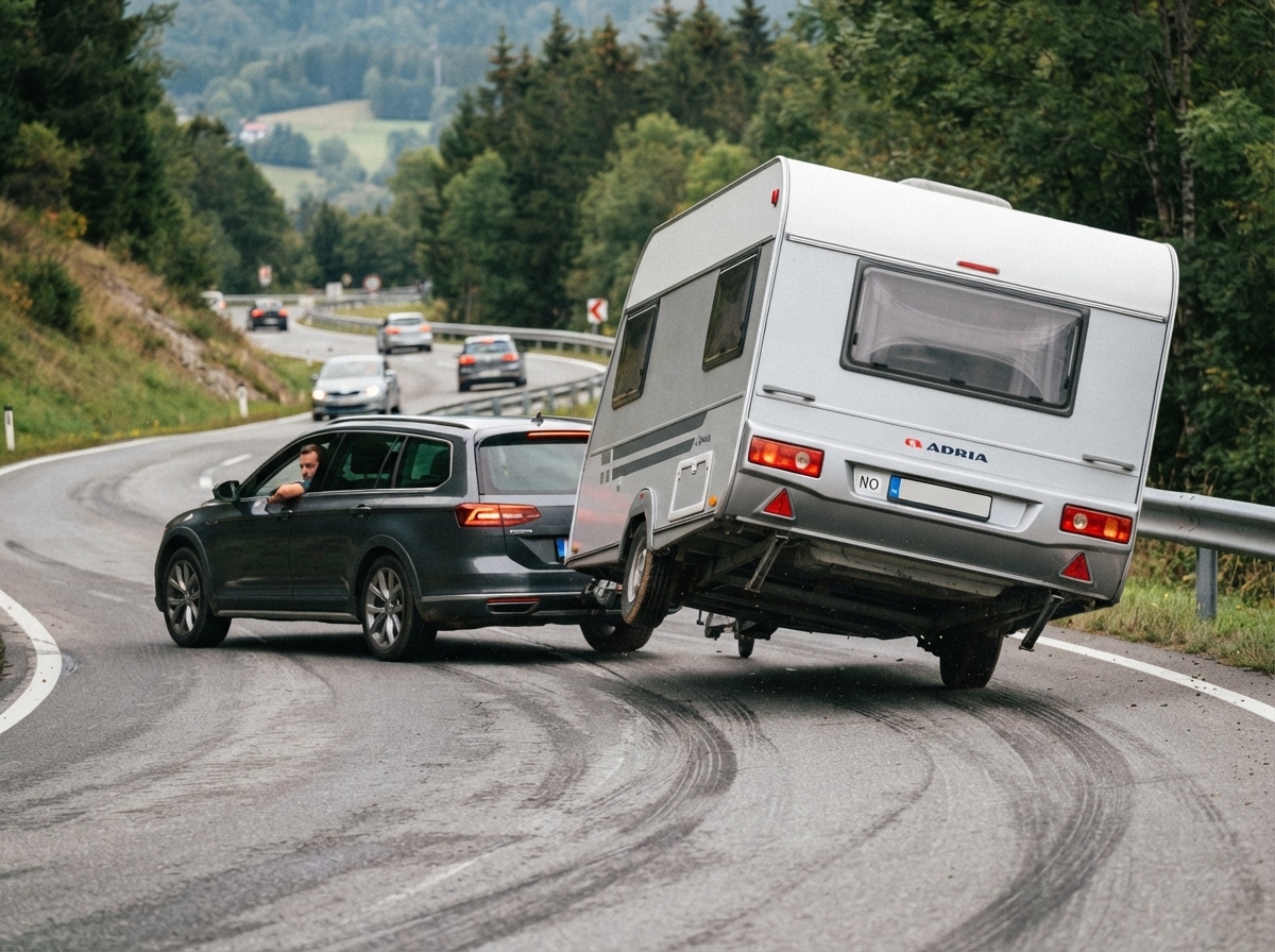 Wohnwagen schlingert
