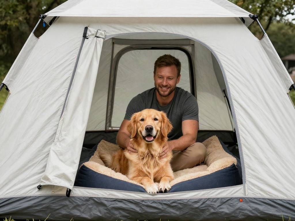 Hund im Zelt
